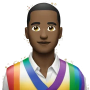 Gay man flag around neck sticker