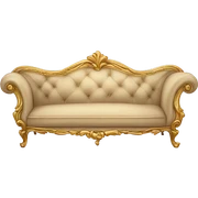 Vintage rococo beige couch sticker