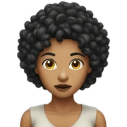 angry jungle lady black curly hair sticker