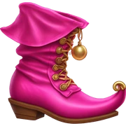 Realistic isolated hot pink elf boots with bells. sticker