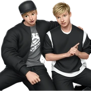 two boys with stylish outfits sticker