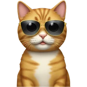 Cat with sunglasses sticker