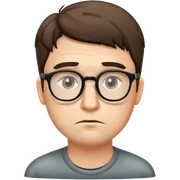 Sad man with glasses on sticker