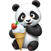Panda eating ice cream sticker