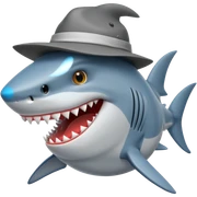 shark with a hat sticker