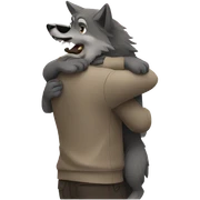 wolf hug sticker