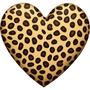 Leopard print heart sticker