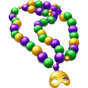 Realistic isolated mardi gras beads sticker