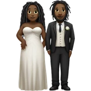 full body Plus size couple with dreads wedding pale sticker
