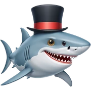 Shark with a top hat sticker