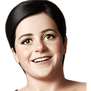 smiling girl with black hair sticker