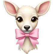 White fawn with a pink pastel bow  sticker
