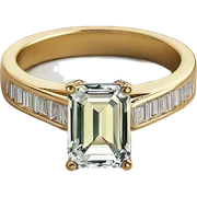 Emerald cut Gold engagement ring ￼ sticker