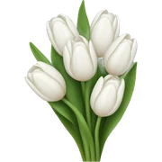 white tulip bouquet  sticker