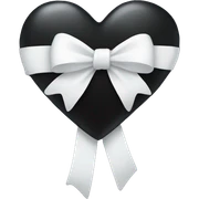 black heart with white bow sticker