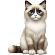 Ragdoll kitten sitting  sticker