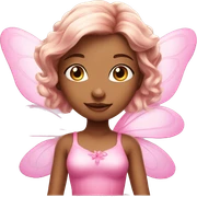 Beautiful pretty fairy girl with pink clothes flying with pink high detail fairy wings   sticker