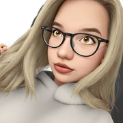 blonde girl in glasses sweater sticker