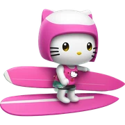 hello kitty surfer sticker