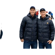boys enjoying outdoors in jackets sticker