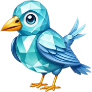 Diamond bird sticker