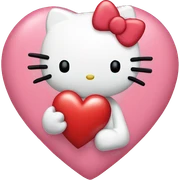 hello kitty holding heart sticker