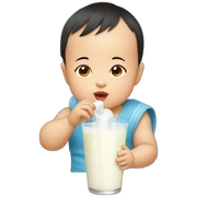 Asian Baby drinking milk sticker