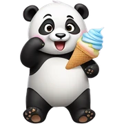 Panda eating ice cream sticker