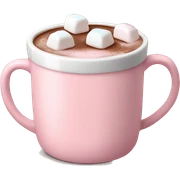 Light Pink mug of hot chocolate with marshmallows  sticker