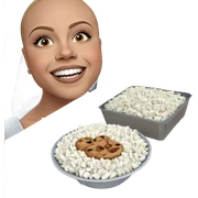 happy girl enjoying her food sticker