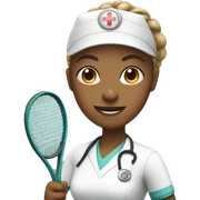 White nurse playing tennis sticker