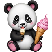 Panda eating ice cream sticker