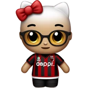 hello kitty with ac milan trikot sticker