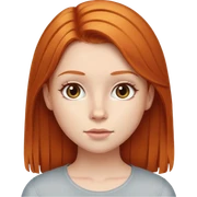 Ginger, straight hair, girl sticker