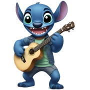 Stitch playing guitare  sticker