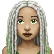 Zoë Kravitz, portrait, with dread, white skintone, green eyes sticker