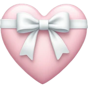 Pastel pink heart with white bow sticker