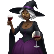Witch with wine sticker