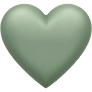 sage green heart sticker