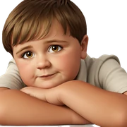 brown haired boy gazing forward sticker