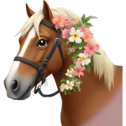 Horse with flowers sticker