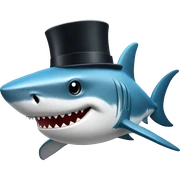 Shark with a top hat sticker