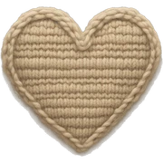 Knitted beige heart sticker