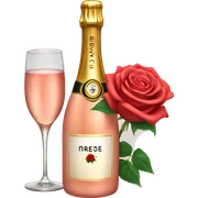 Rose champagne sticker