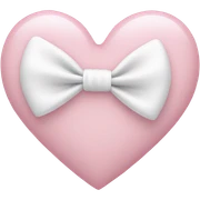 Pastel pink heart with white bow sticker