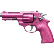pink gun glittery  sticker