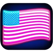 Colorful Neon Pop art American flag sticker