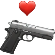 Gun with a heart  sticker