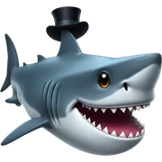 Shark with a top hat sticker