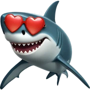 Shark with heart sunglasses  sticker
